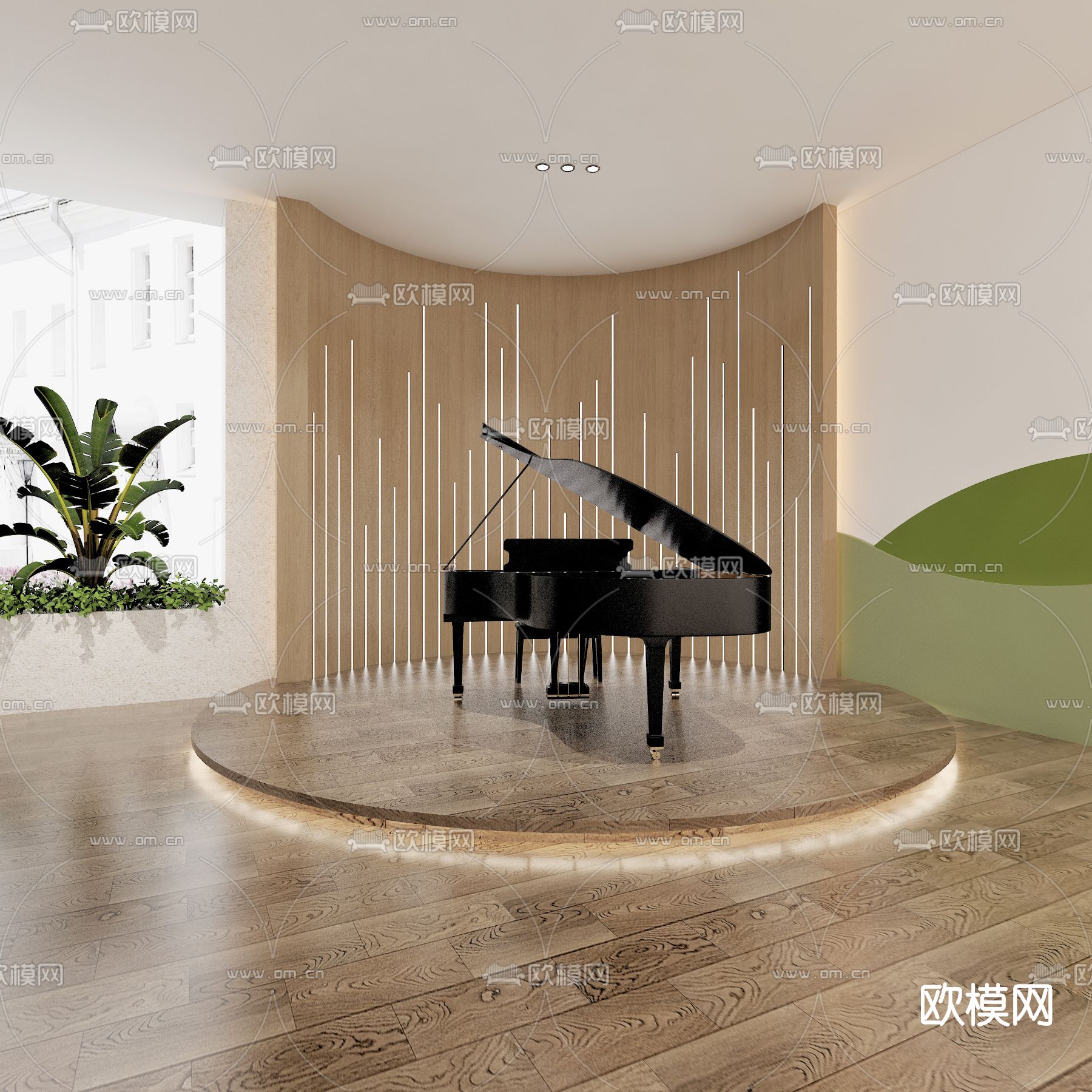 现代幼儿园大厅3d模型