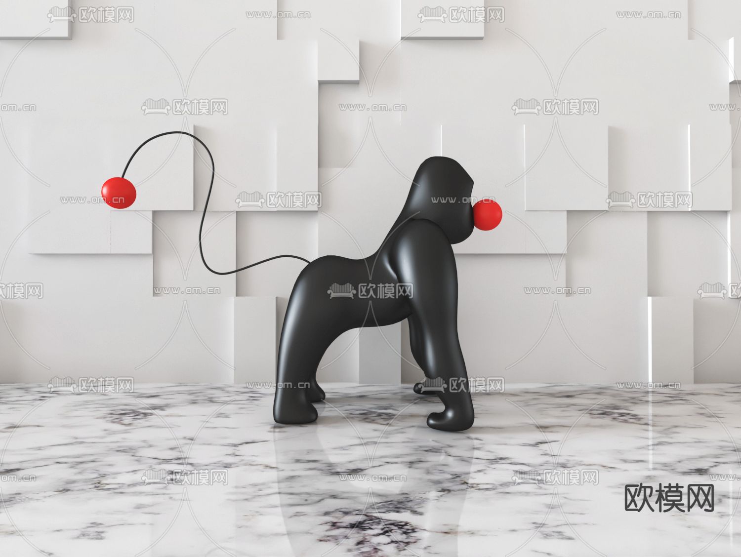 现代动物猩猩雕塑3d模型