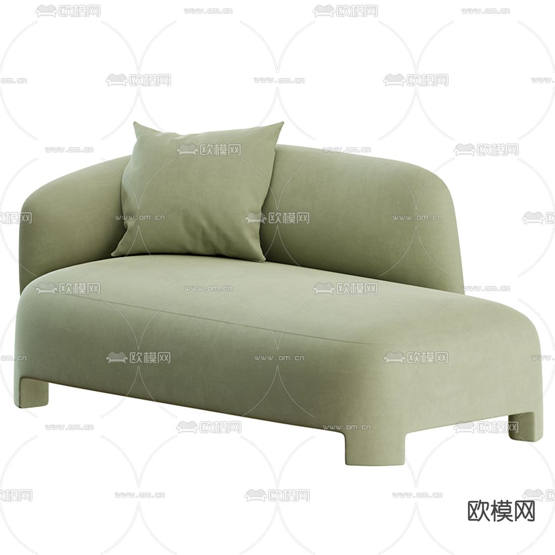 现代布艺贵妃椅3d模型