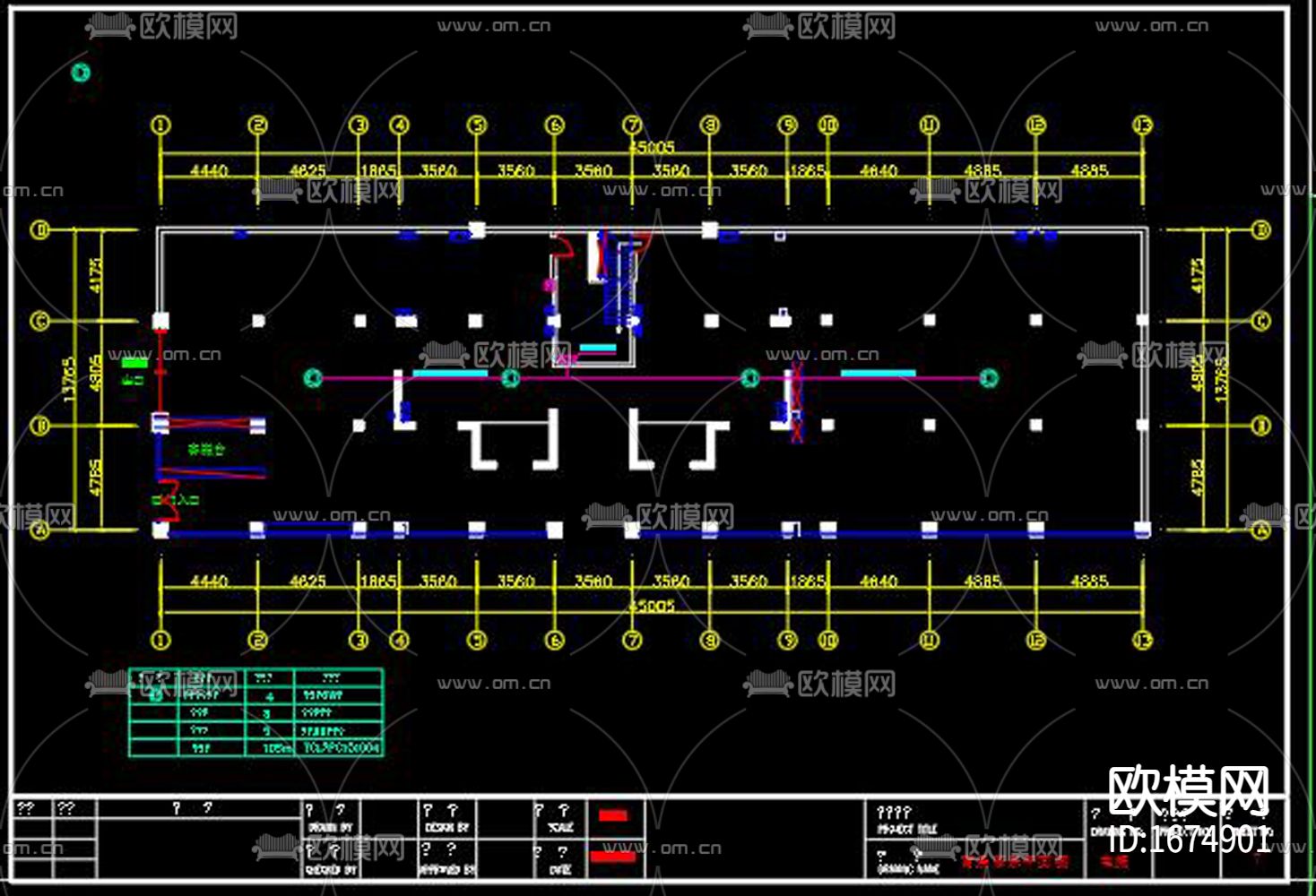 活动室中心cad电气图下载（渲染图9）