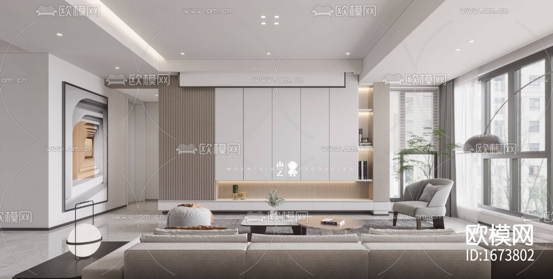 整装住宅cad施工图下载（渲染图3）