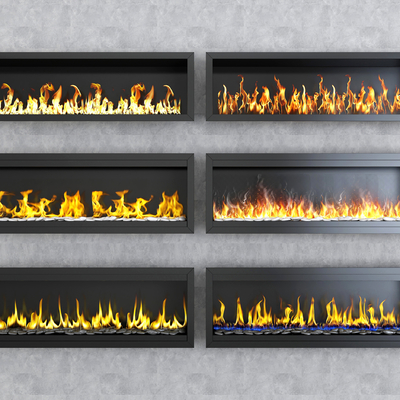  现代壁炉su模型 