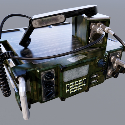  现代军用发报机su模型 