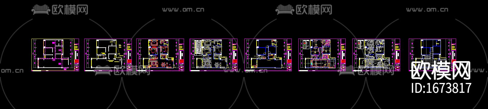 家装标准cad施工图下载（渲染图2）