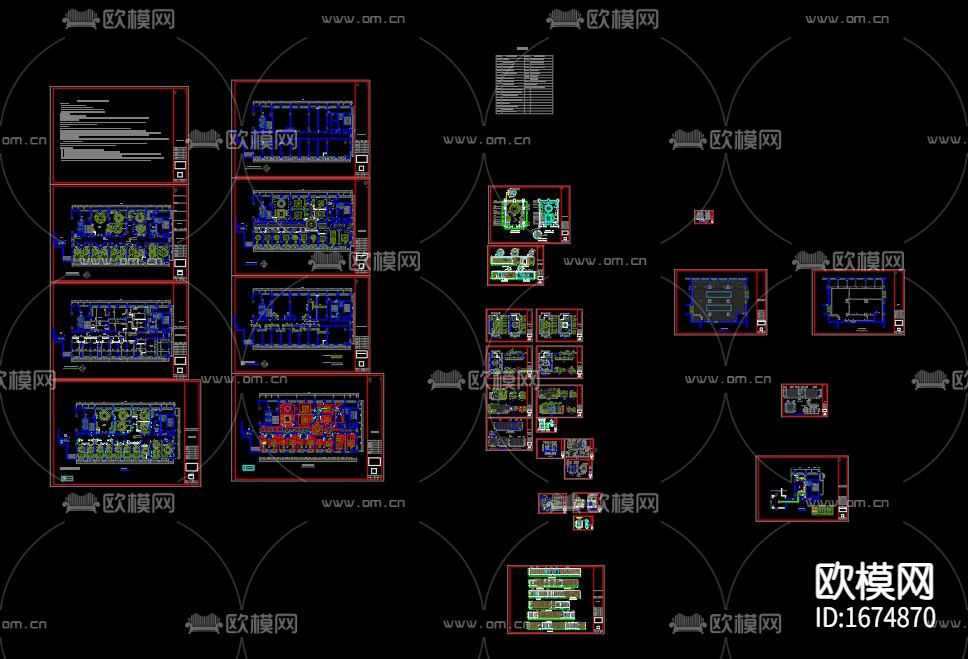 新中式餐厅cad施工图下载（渲染图10）