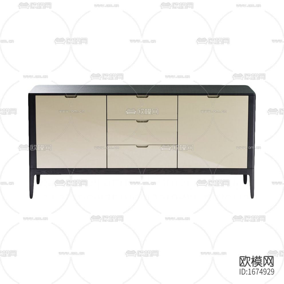 新中式简约黑白色实木电视柜