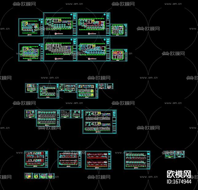 中餐厅全套cad施工图下载（渲染图10）