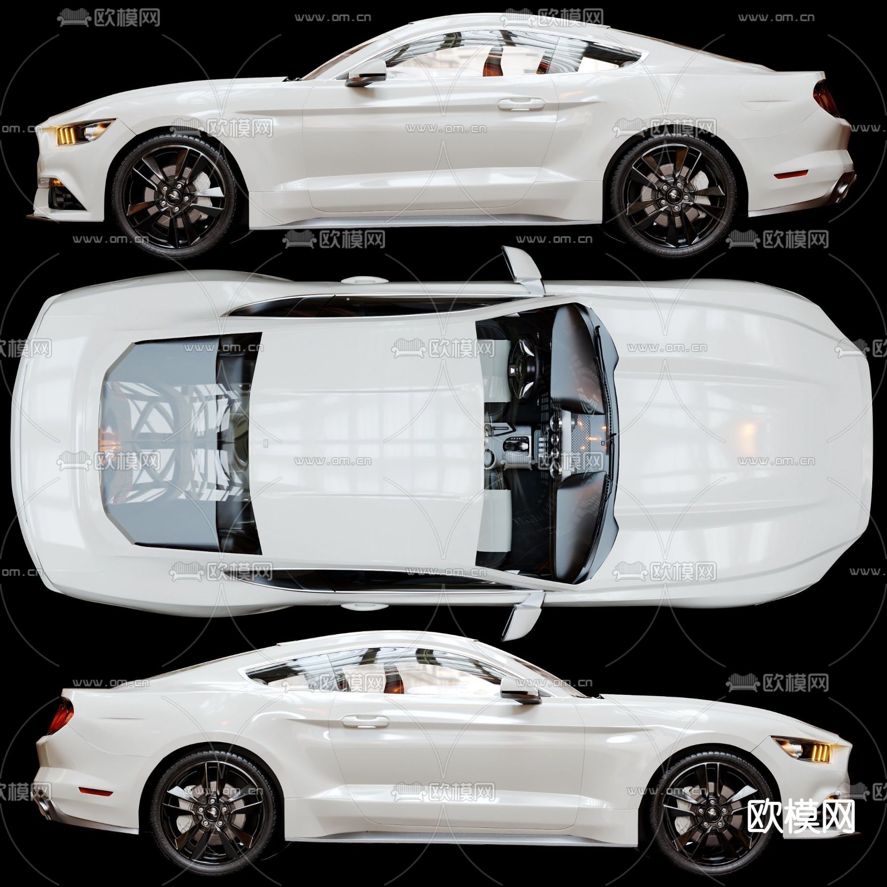 现代福特野马汽车3d模型