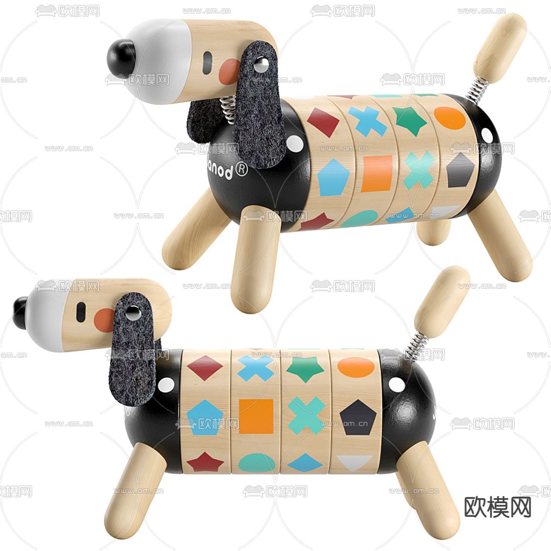 现代儿童玩具狗3d模型下载