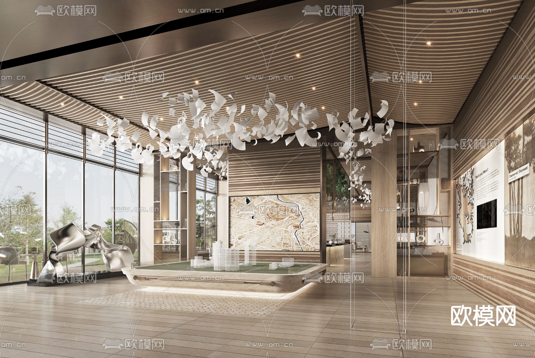 东南亚售楼处沙盘区3d模型下载