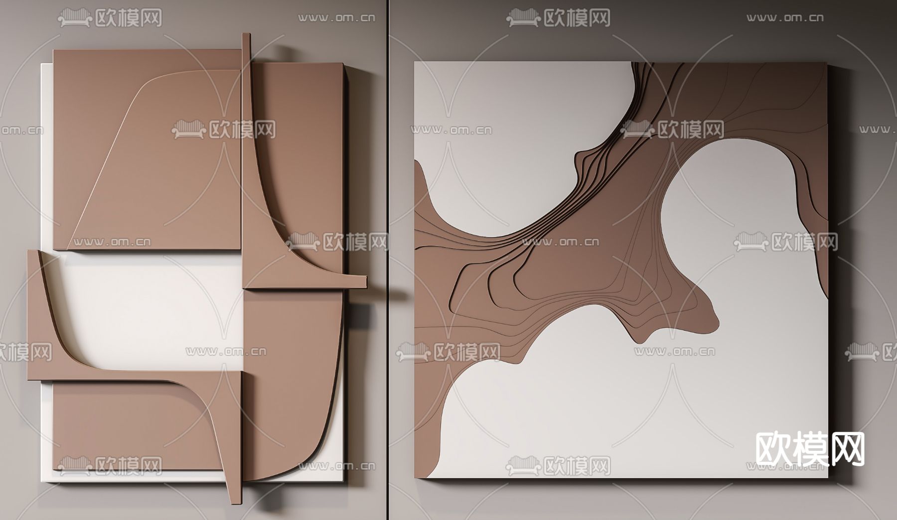 现代立体装饰画3d模型