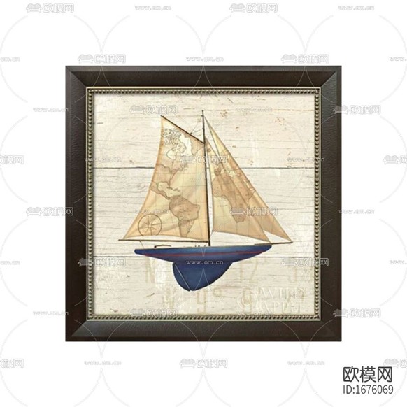 美式簡約復(fù)古創(chuàng)意帆船裝飾畫下載