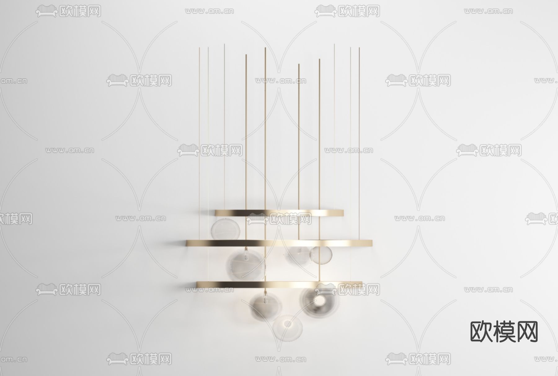 现代轻奢吊灯免费3d模型下载