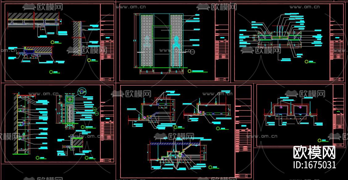 中餐厅全套cad施工图下载（渲染图1）