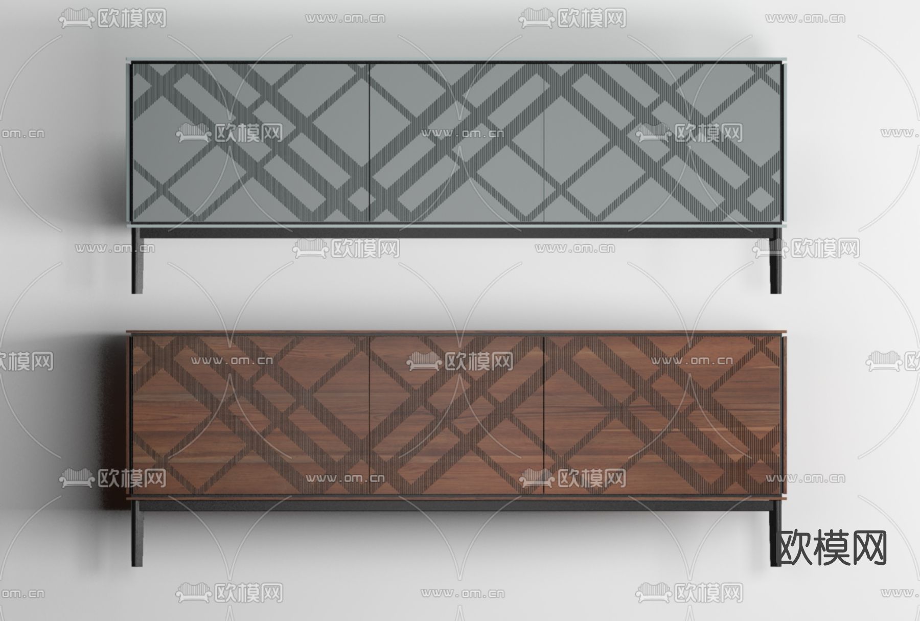 现代电视柜免费3d模型下载