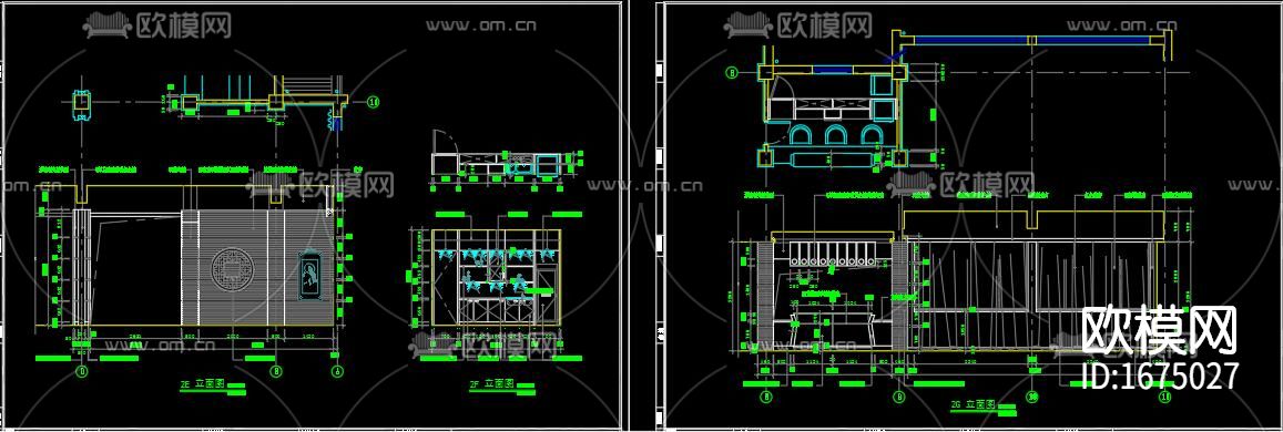 中式餐厅cad施工图下载（渲染图7）
