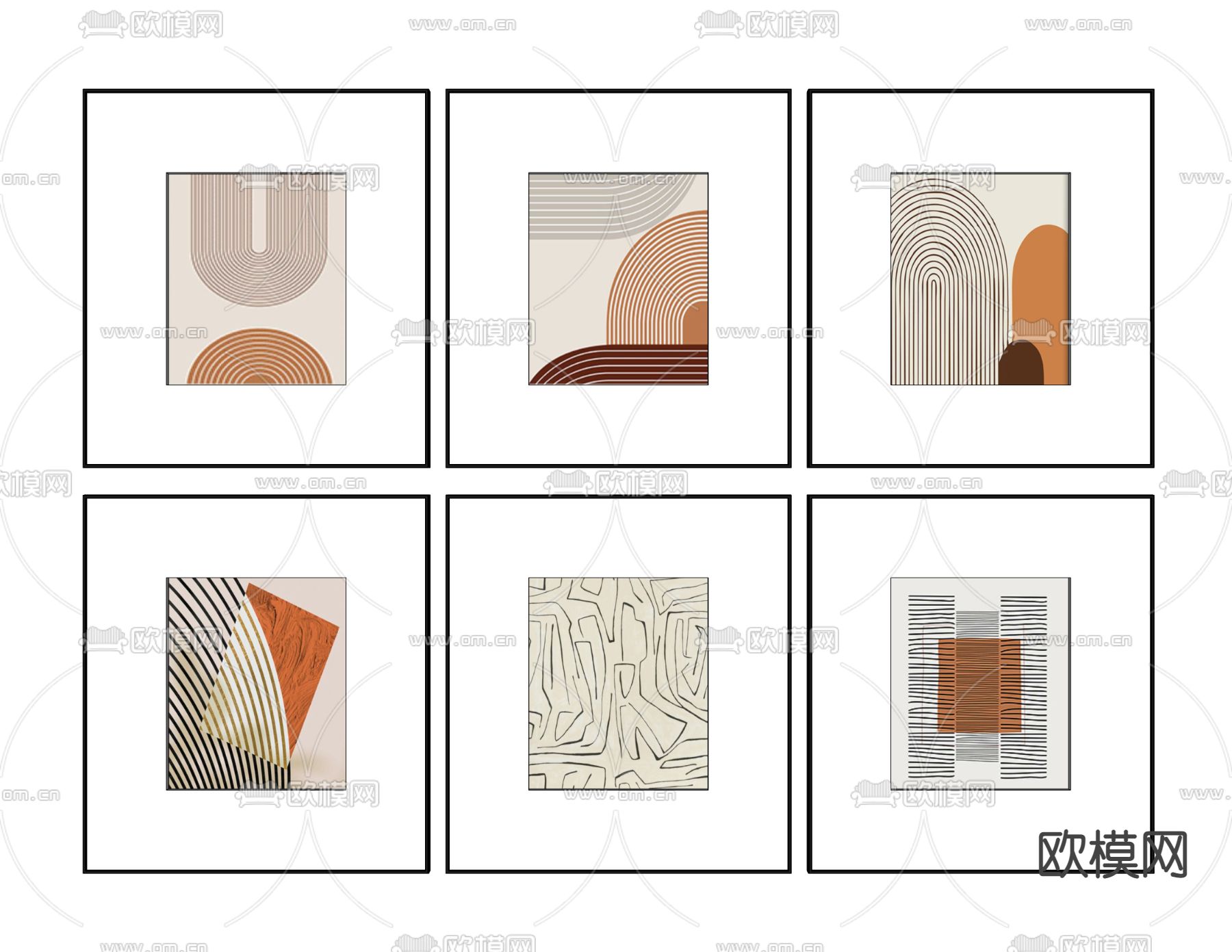 现代装饰画su模型
