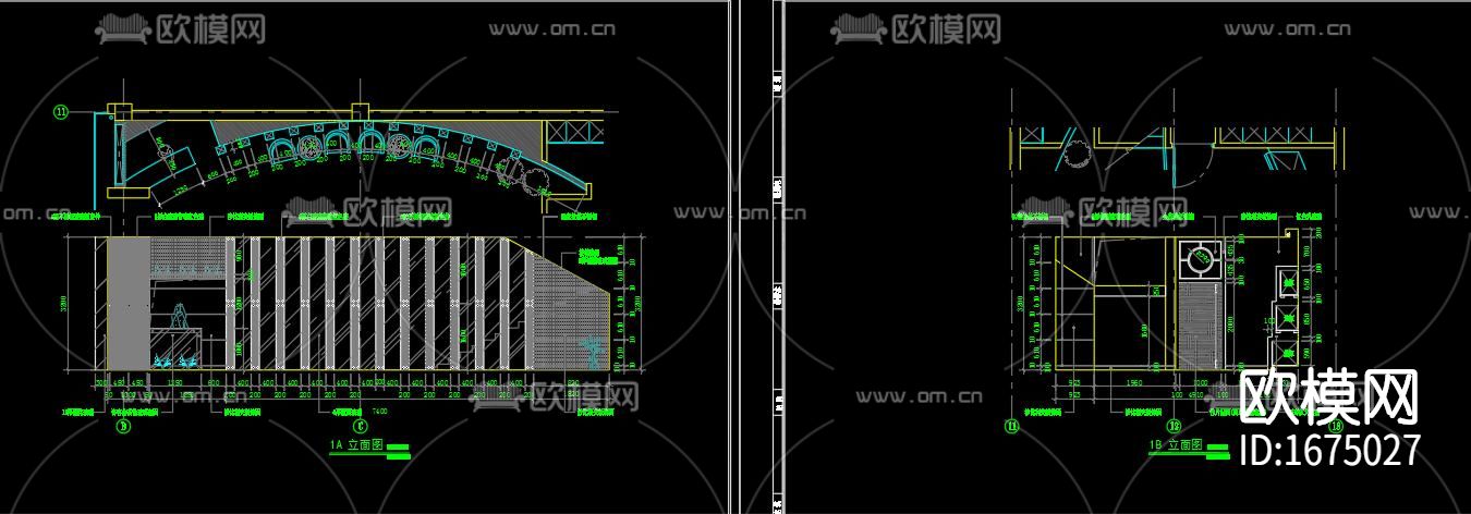 中式餐厅cad施工图下载（渲染图5）