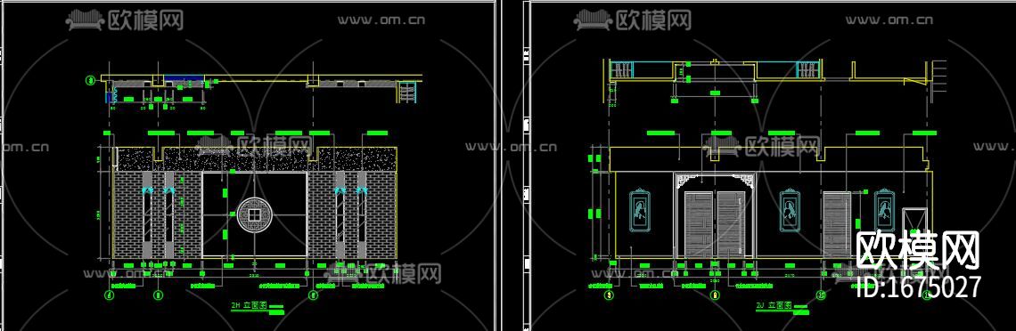 中式餐厅cad施工图下载（渲染图3）