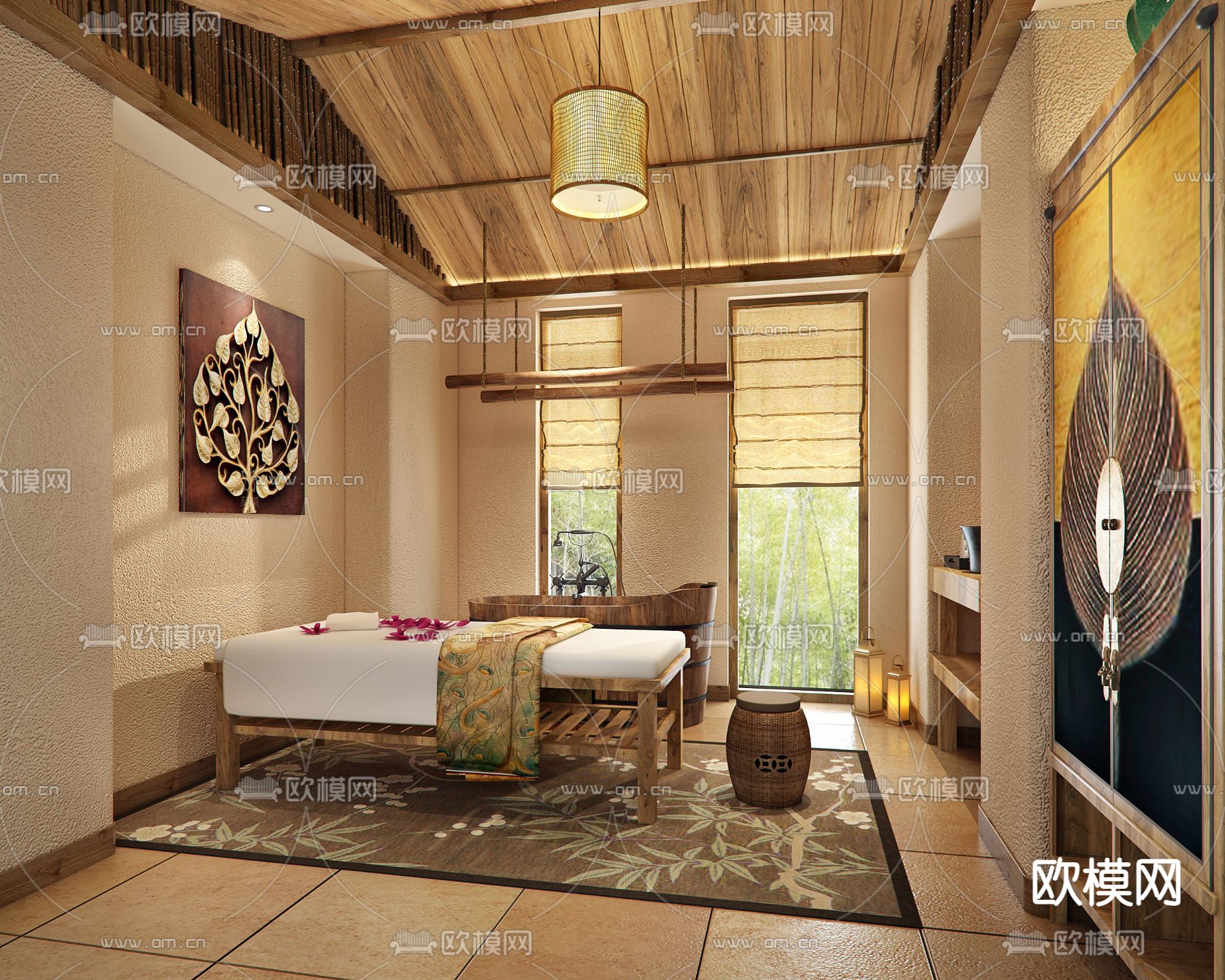 东南亚SPA护理房3d模型下载