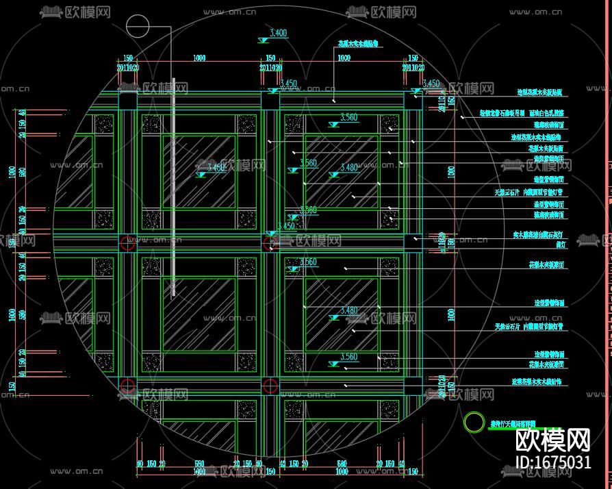 中餐厅全套cad施工图下载（渲染图5）