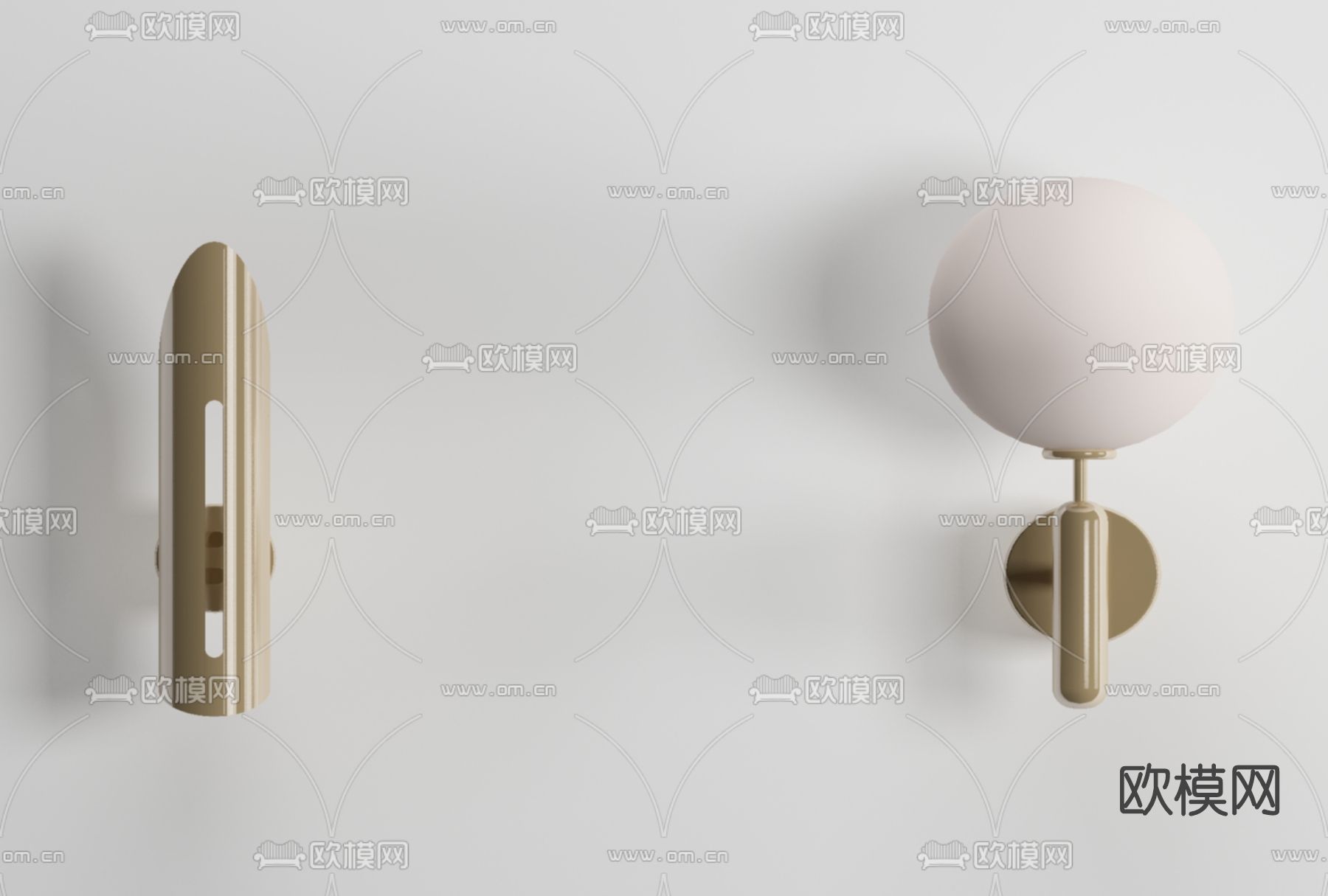 现代壁灯免费3d模型下载