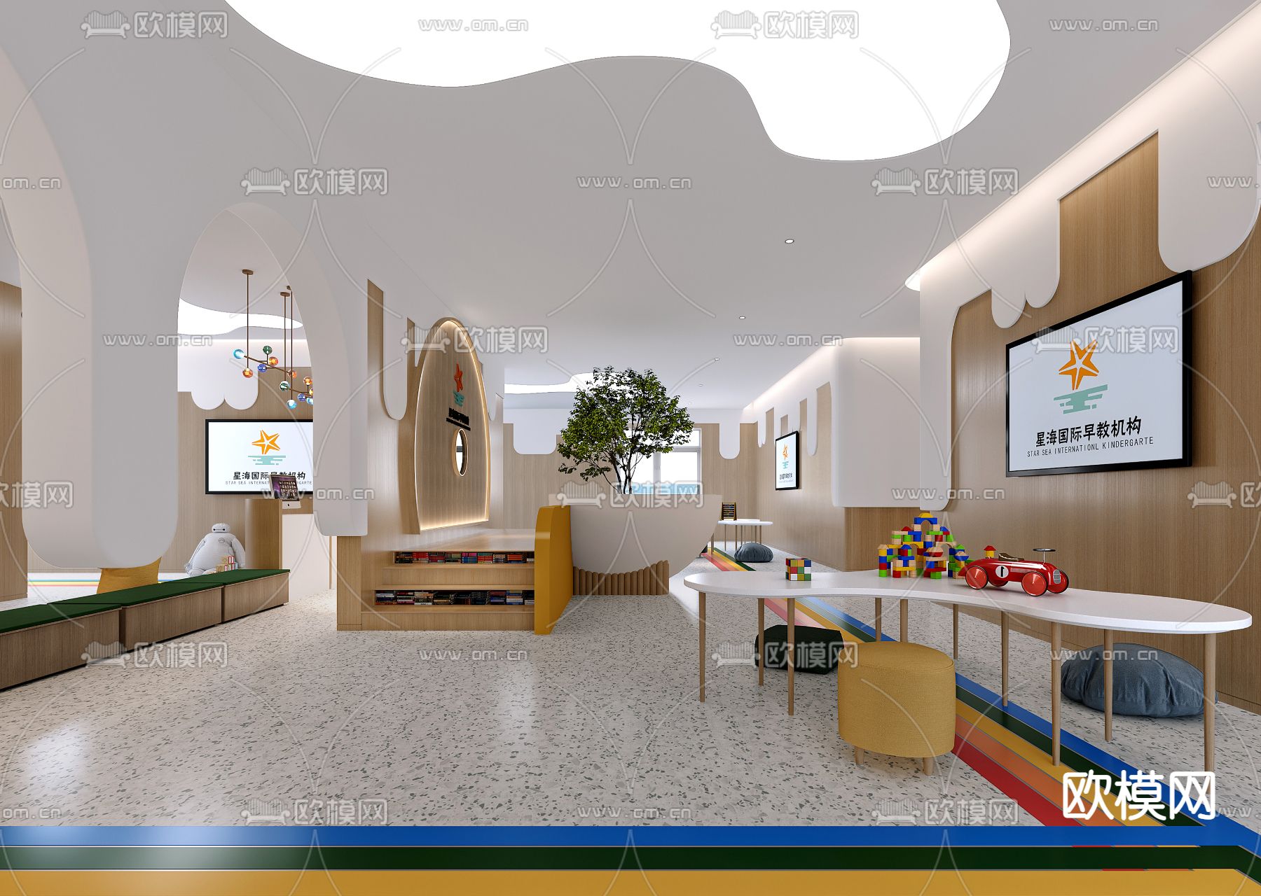 现代儿童早教中心3d模型