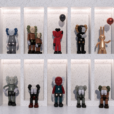  现代公仔雕塑摆件su模型 