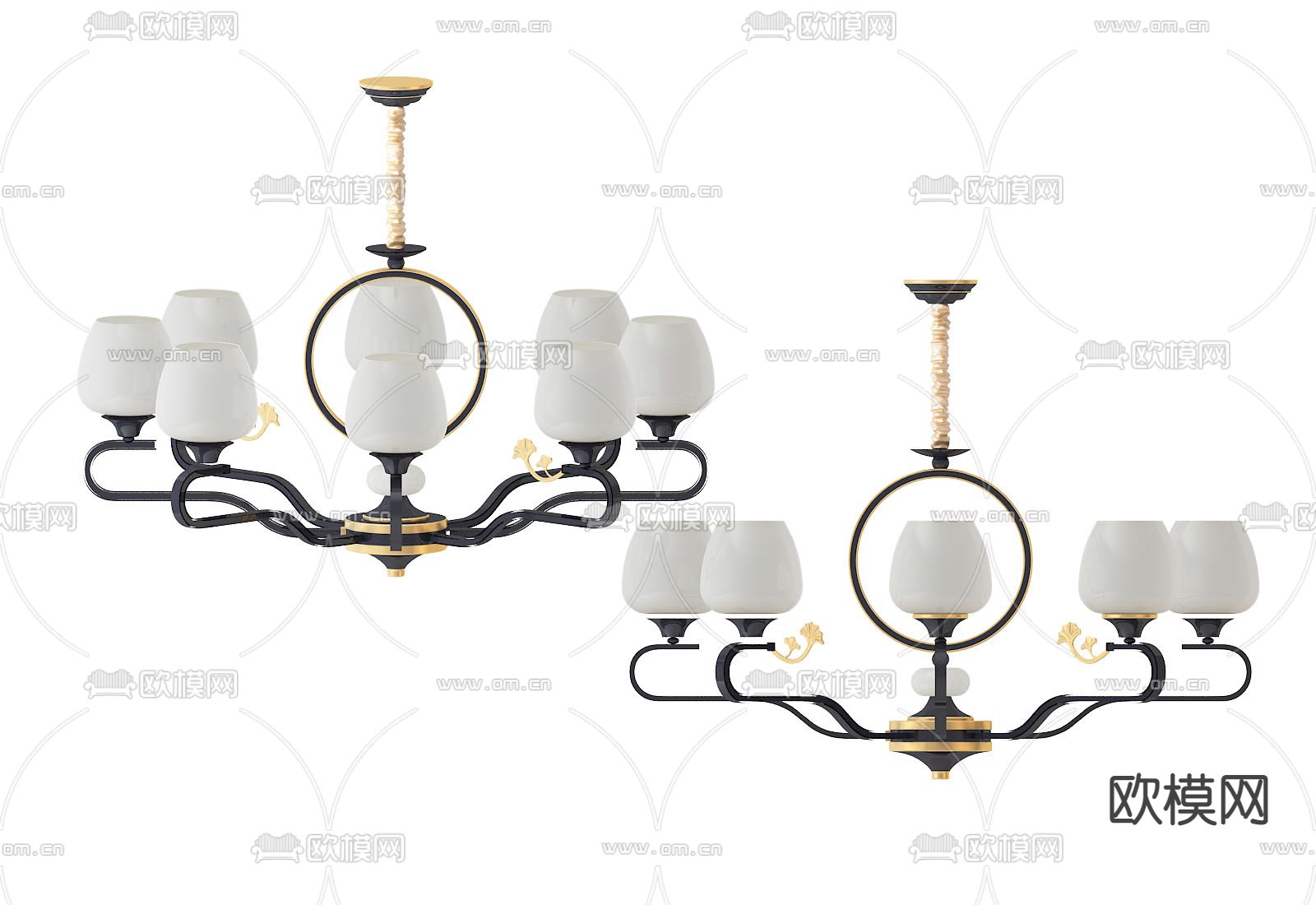 现代多头吊灯3d模型下载