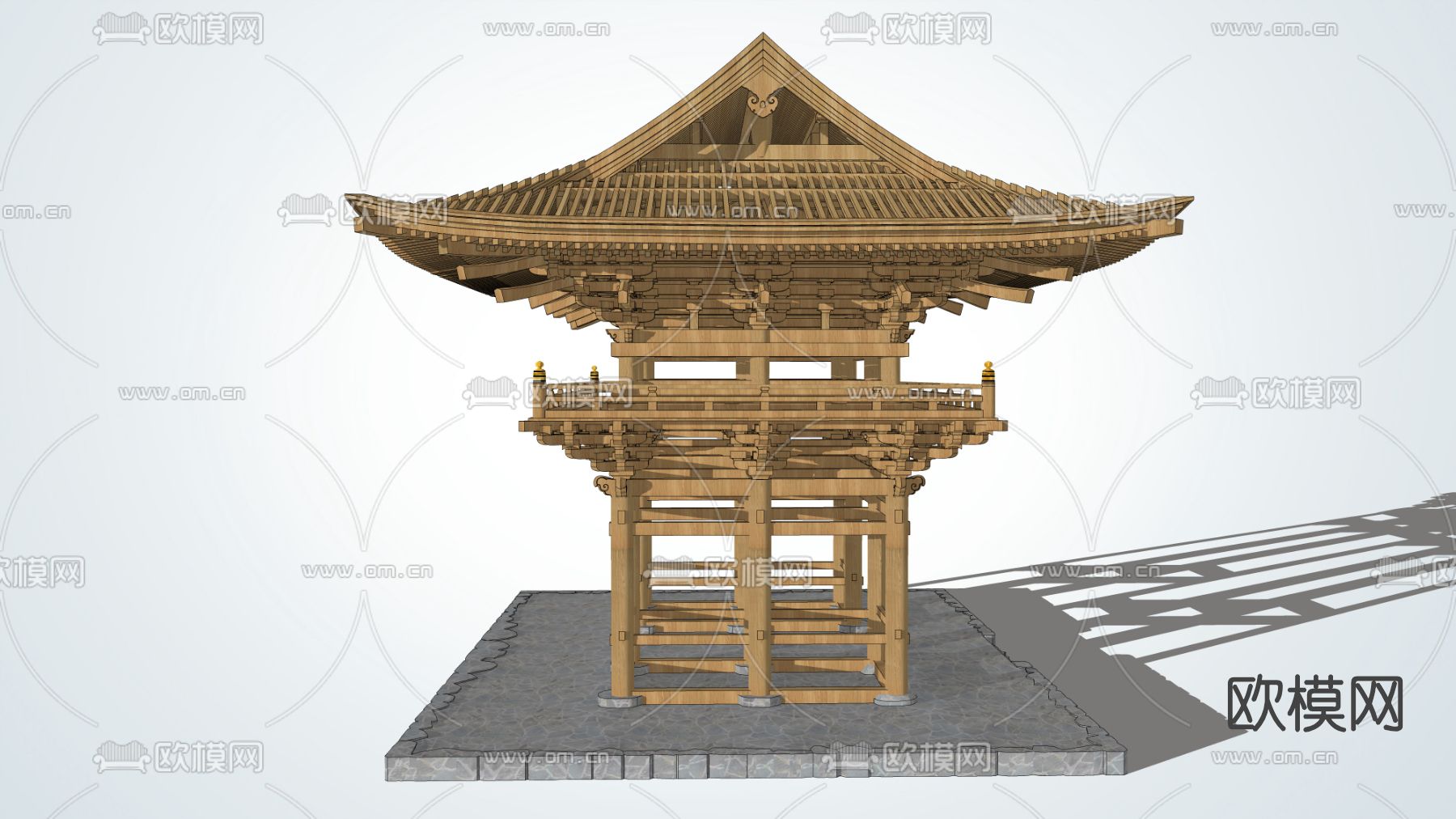 中式古建楼台su模型
