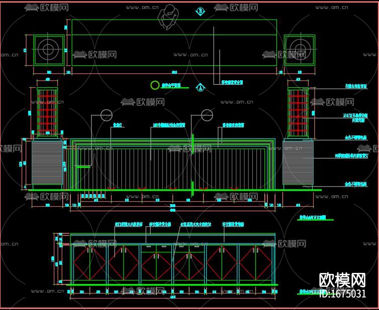 中餐厅全套cad施工图下载（渲染图2）