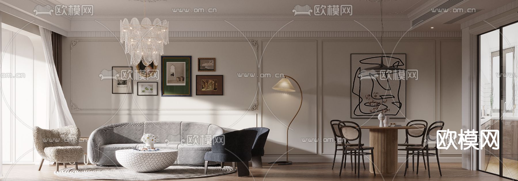 法式客餐厅3d模型