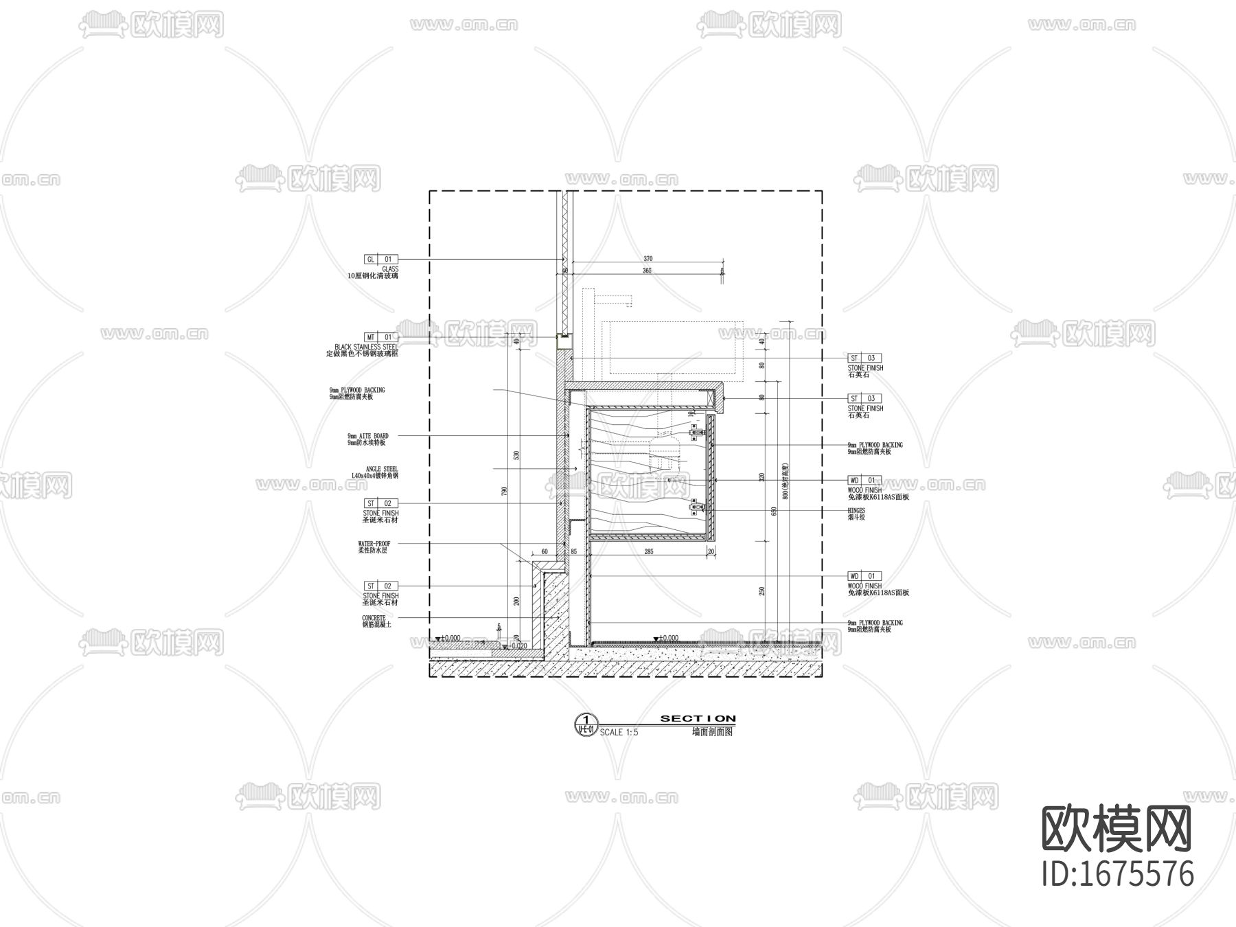 隔断台上盆剖面节点大样下载