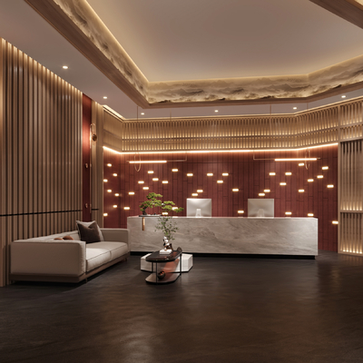 酒店前台大堂3d模型