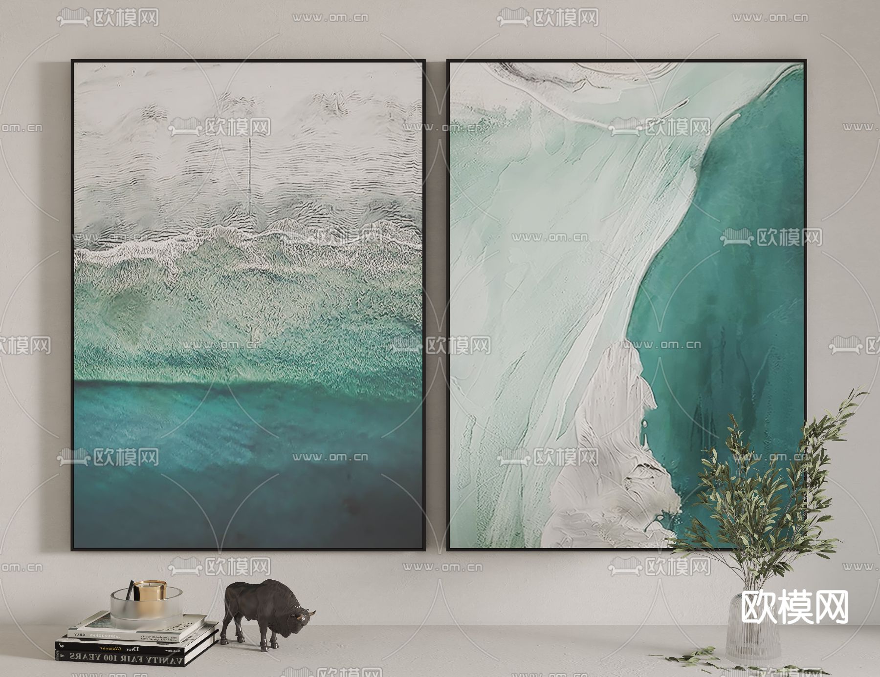 现代抽象装饰画3d模型