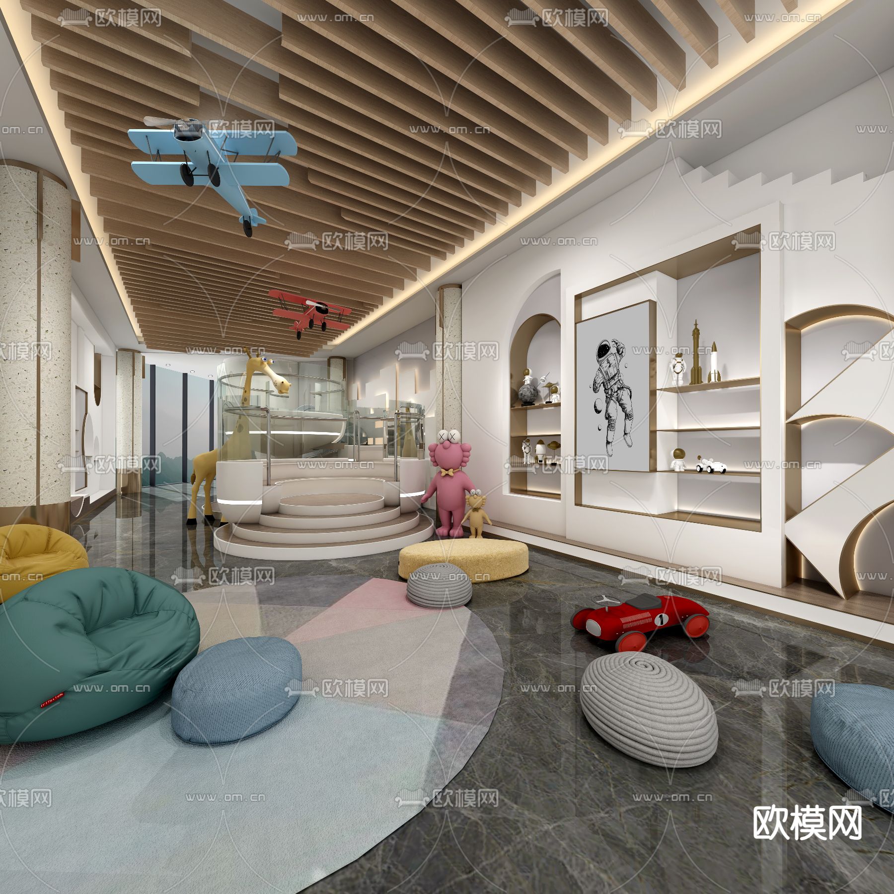 现代幼儿园儿童娱乐区3d模型