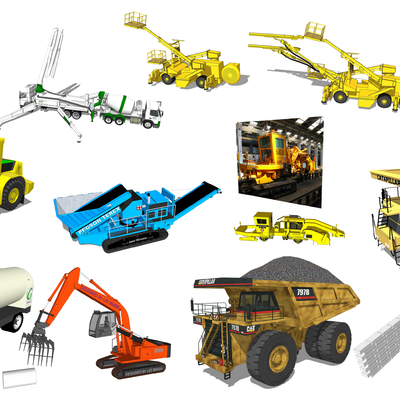  现代工程车su模型 