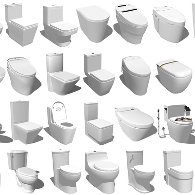  现代马桶坐便器su模型 