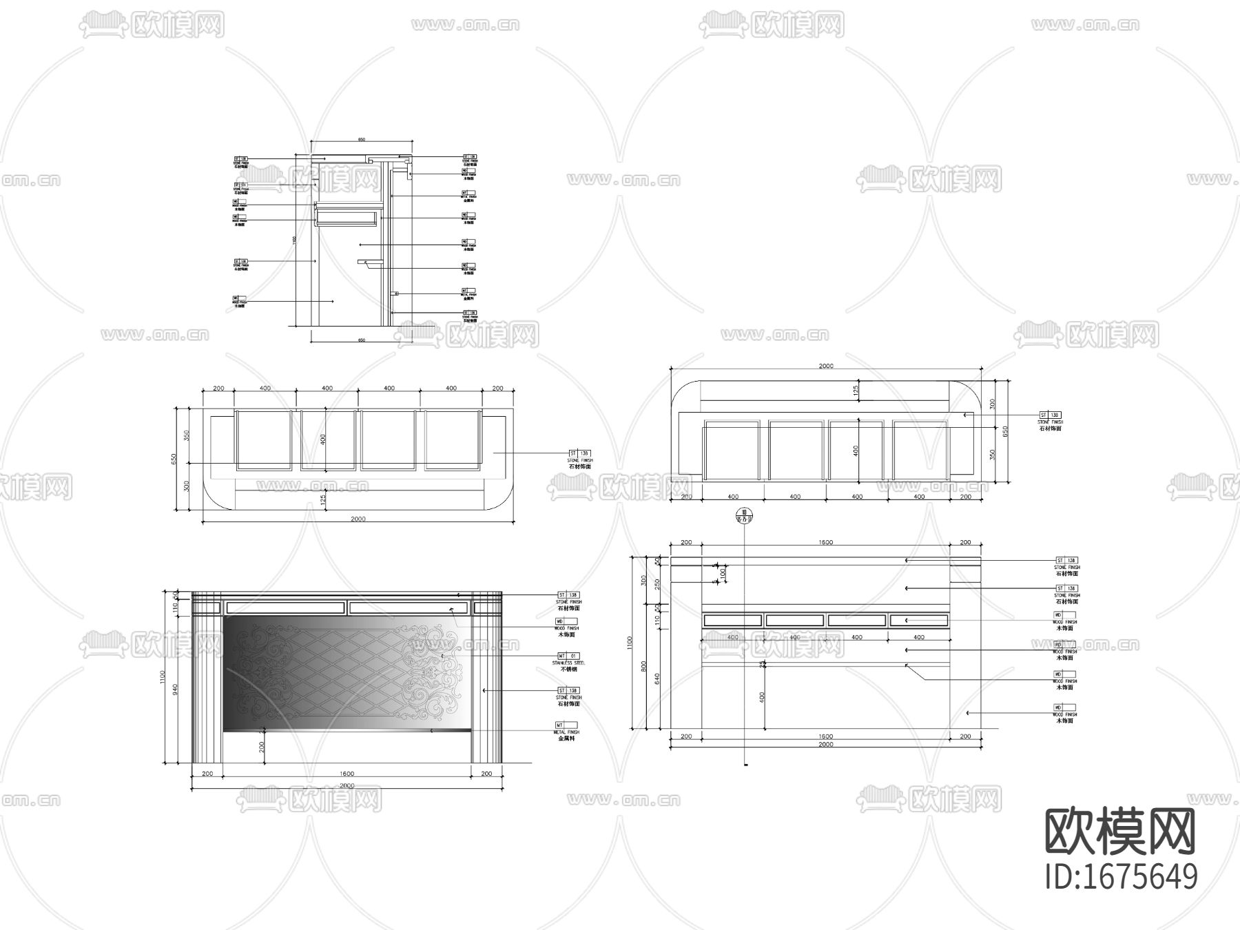 梳妆台cad节点大样图下载