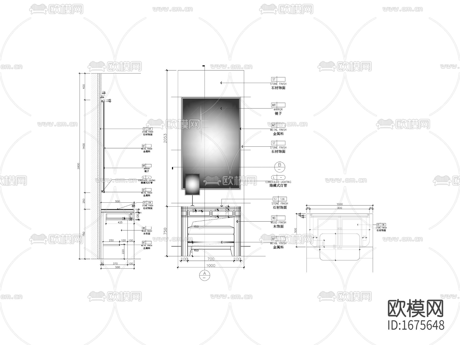 梳妆台cad节点大样图下载