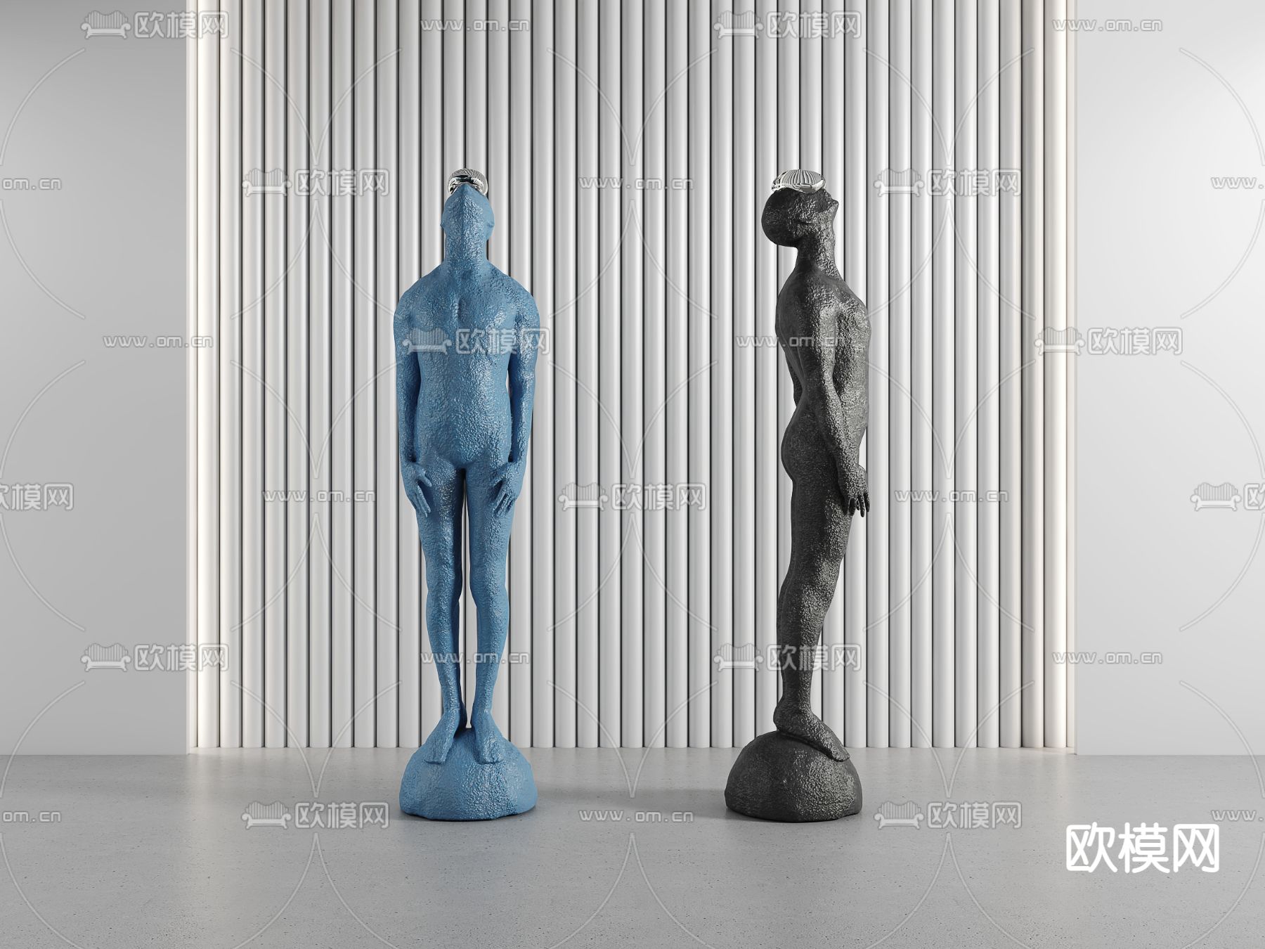 现代人物雕塑3d模型下载