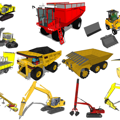  现代工程车su模型 