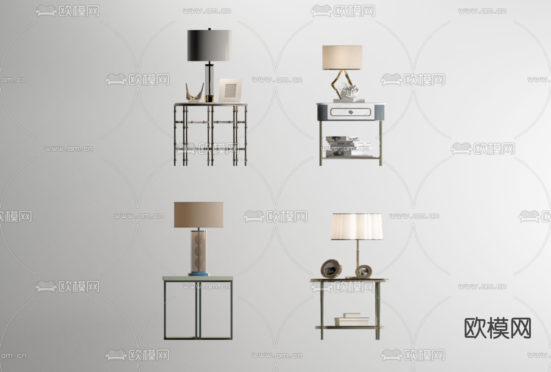 现代轻奢台灯免费3d模型下载
