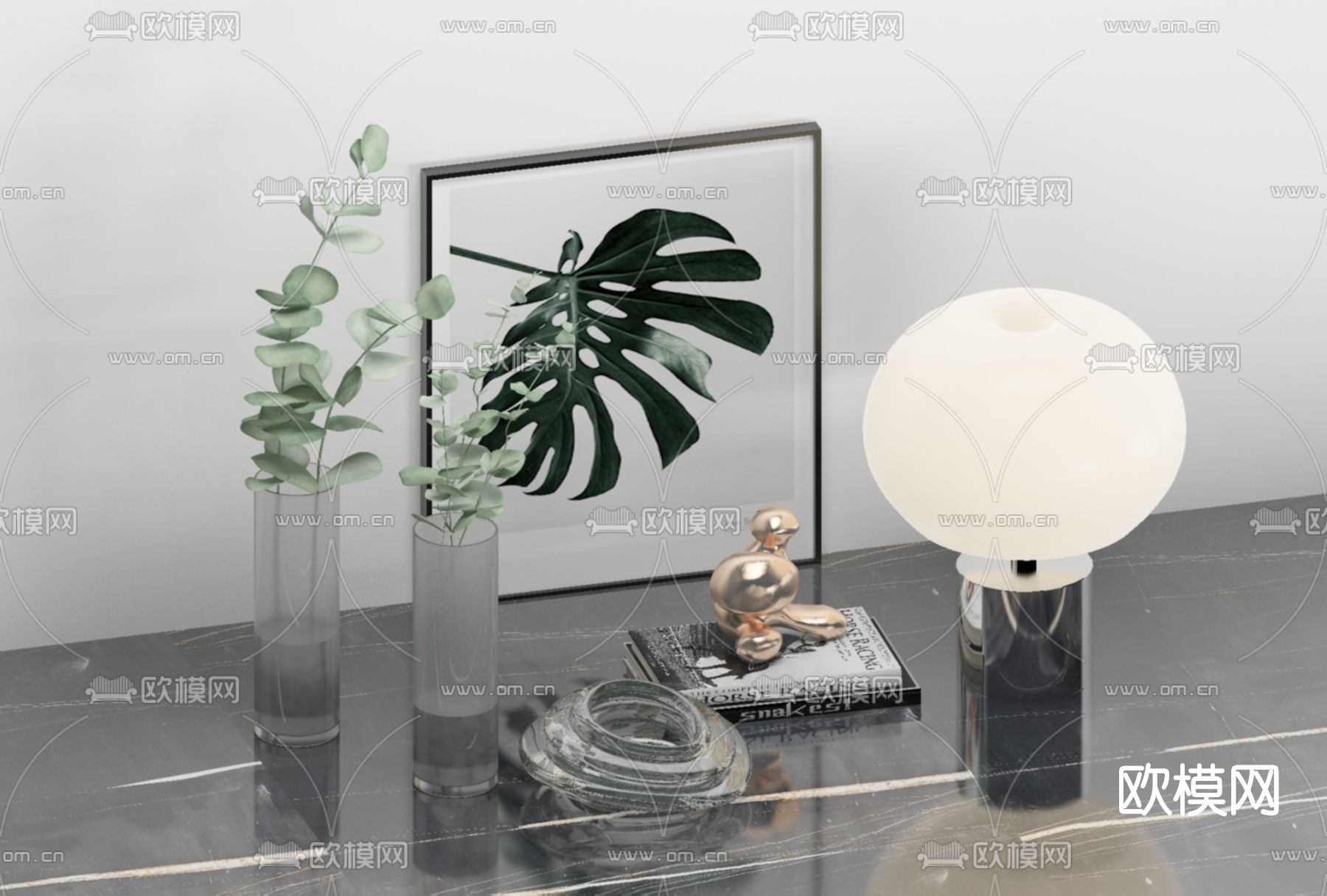 现代花瓶雕塑饰品摆件免费3d模型下载