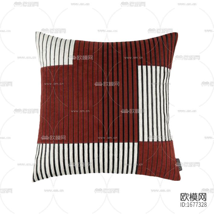 现代简约红白色条纹布艺抱枕下载