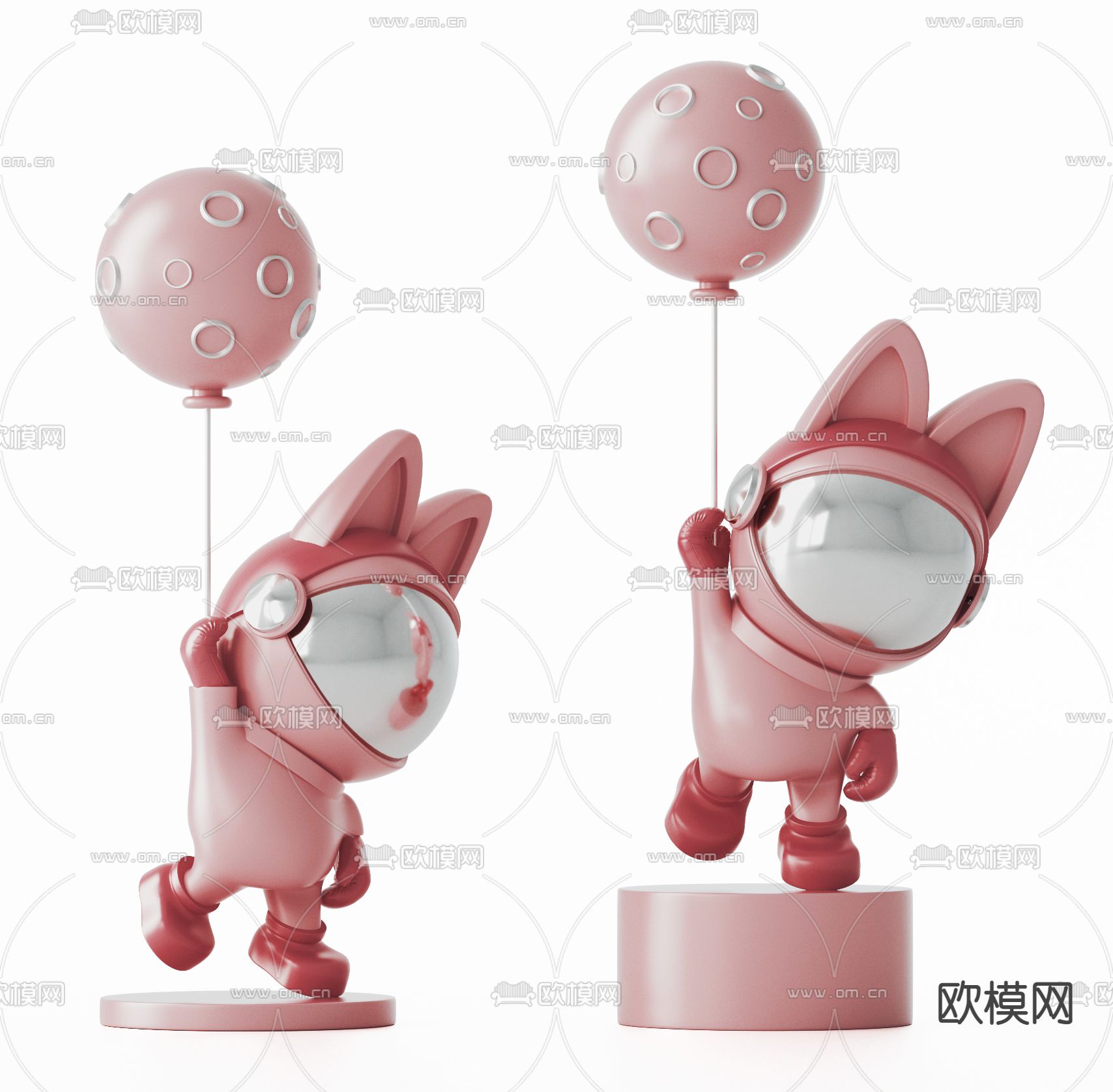 现代气球公仔雕塑3d模型
