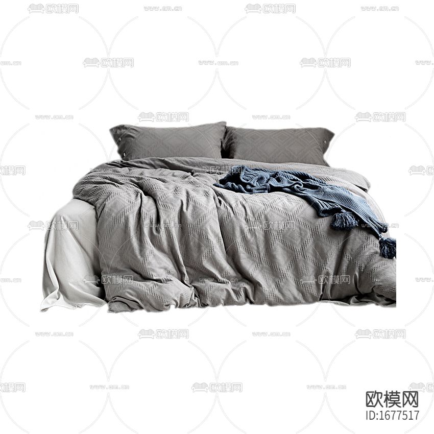 北欧简约灰色布艺床品下载