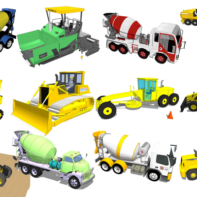  现代工程车su模型 