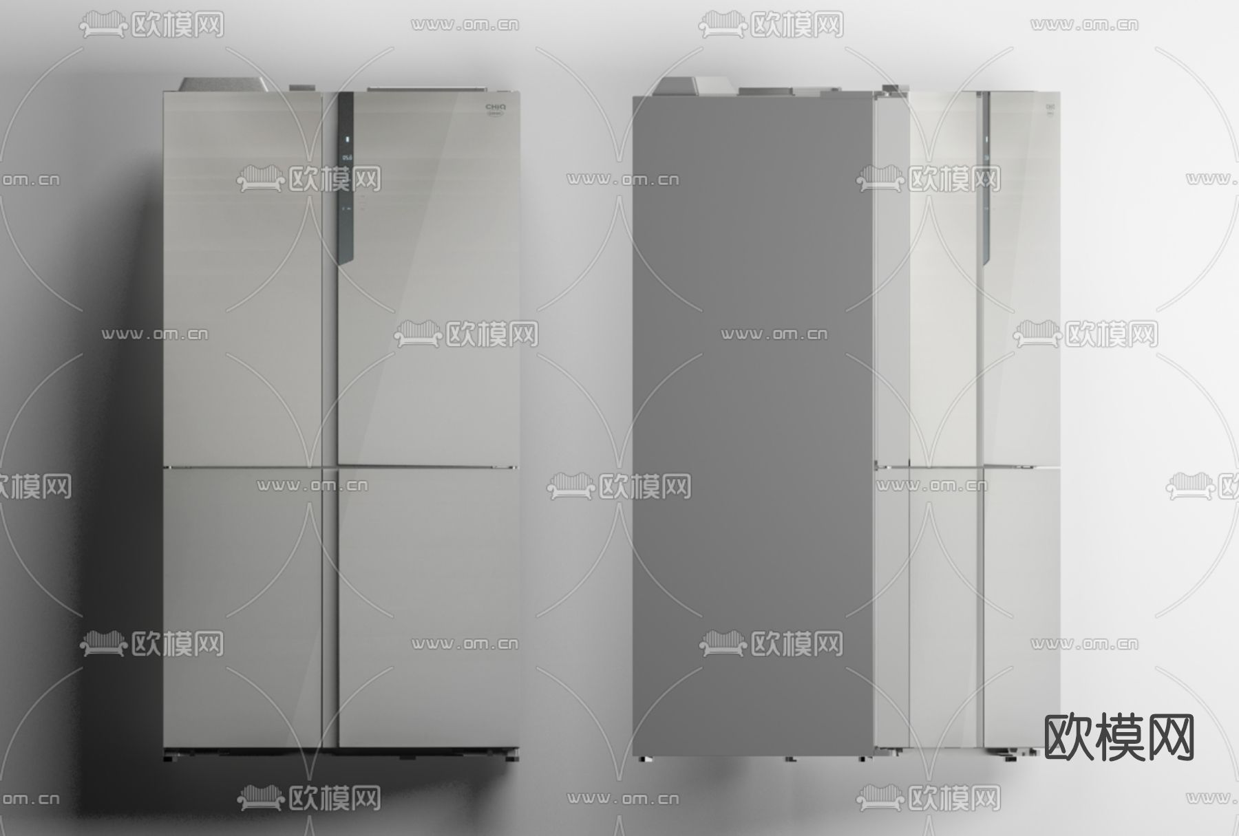 现代冰箱免费3d模型下载
