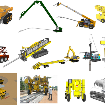  现代工程车su模型 